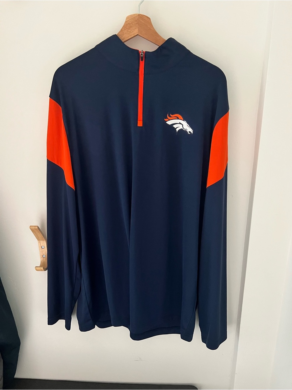 Fanatics Navy and Orange Quarter-Zip Pullover